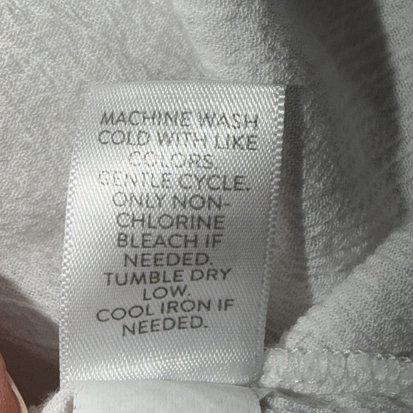 Pure Jill White Embroidered Sleeve Blouse Size 2X Bohemian, Relaxed, Minimalist - Picture 6 of 6